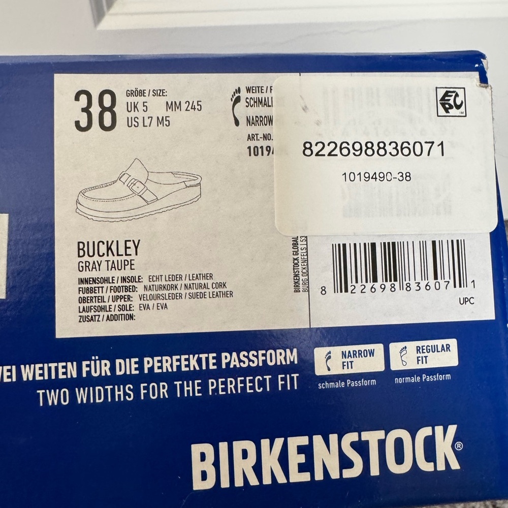 Birkenstock Buckley Gray Taupe Slip-Ons